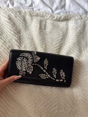 Michael Kors Black Crystal Floral pochette